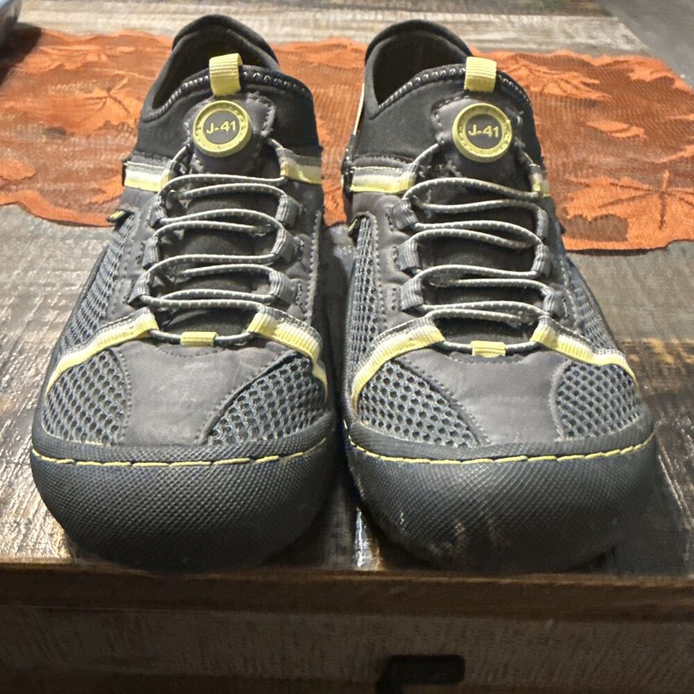 J-41 Water Ready Shoes Womens 7.5 Black Gray Yellow Slip On Outdoor